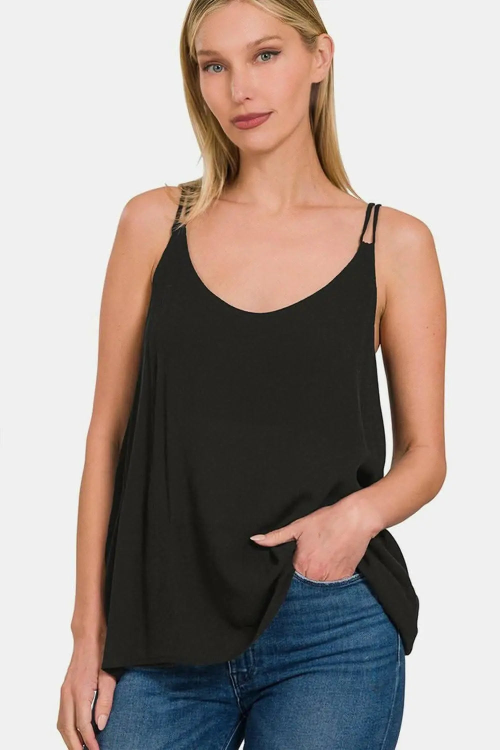Elevate Your Style with the Zenana V-Neck Woven Cami - Love Salve